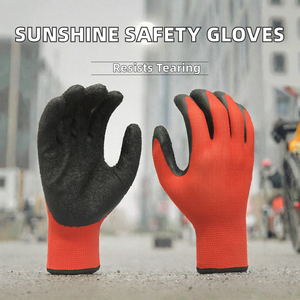 Guantes de Trabajo de Seguridad Resistentes a Desgarros, Recubiertos de Látex y Goma, Antiestáticos, de Poliéster Calibre 13, al por Mayor - Product Image 2