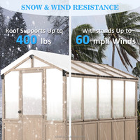 Expédition rapide depuis l'entrepôt américain - Serre de jardin toute saison avec étagères pour plantes, en bois de cèdre et polycarbonate