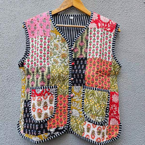 Nouvelle veste mi-longue d'hiver en coton matelassé à imprimé artisanal de qualité supérieure, style bohème ethnique pour femmes, cadeau élégant pour elle - Product Image 1