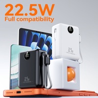TDX TJ28 22,5W Typ-C Schnellladung Li-Polymer-Akku 30000mAh/40000mAh Mini-Powerbank mit integrierten 2-in-1-Kabeln und Digitalanzeige