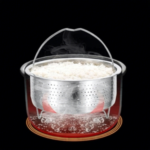Panier vapeur durable en acier inoxydable avec poignée et pieds en fil métallique, passoire perforée - Product Image 4