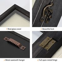 Caja de Exhibición de Madera Estilo Rústico, Tamaño Personalizado, Decoración de Pared DIY para Flores, Medallas, Fotos, Recuerdos