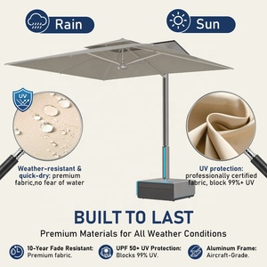 Nouveauté : Parasols et supports pour terrasse, alimentés à l'énergie solaire, avec roues mobiles, rectangulaires, imperméables, avec climatiseur - Product Image 5