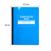 Carnet de composition format B5, couleur unie, ligné simple, quadrillé, ligné double, 200 pages, pour l'école et l'université, en stock