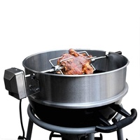 Kit de rôtisserie pour barbecue en acier inoxydable de 22,5 pouces, kit de rôtisserie pour poulet avec anneau circulaire