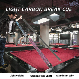 Queue de billard en fibre de carbone gaufrée, 2 pièces, joint en alliage d'aluminium, légère, pour snooker et billard - Product Image 2