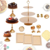 Supports à gâteaux Ensemble de supports à cupcakes en métal Tour de présentation de fruits et bonbons multiples Assiette à dessert Ensemble de supports et plateaux de table à gâteaux