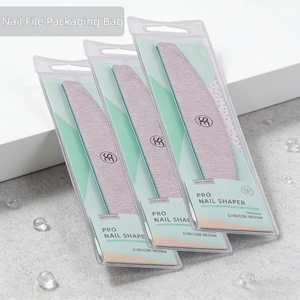 PVC clear <strong>Pouch</strong> Custom Private Label Paper Card Flat <strong>Nail</strong> File <strong>Nail</strong> Shaper clear Packaging <strong>Pouch</strong> With Hanging Hole - Product Image 2