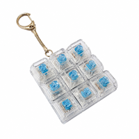 Porte-clés anti-stress transparent en acrylique PC avec interrupteur de clavier mécanique et testeur de touches