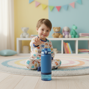 Botellas de Agua Personalizadas de Acero Inoxidable de 500 ml, Aisladas al Vacío, a Prueba de Fugas, para Niños, con Contenedores Inferiores para Snacks - Product Image 3
