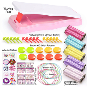 Kit de fabrication de bracelets en plastique <span class=keywords><strong>pour</strong></span> enfants de 7 <span class=keywords><strong>à</strong></span> 14 ans - <span class=keywords><strong>Métier</strong></span> <span class=keywords><strong>à</strong></span> <span class=keywords><strong>tisser</strong></span> manuel DIY avec boîte colorée, ensemble de jouets créatifs - Product Image 2