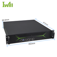 Conception professionnelle 2U Tel 12th I3 I5 I7 Serveur réseau DDR4 6Lan PCIE X8 2USB3.0 Rack de sécurité réseau PC en stock