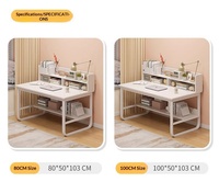 Bureau d'ordinateur en bois avec étagère, table de travail et d'étude écologique pour la maison ou le bureau, design moderne et simple
