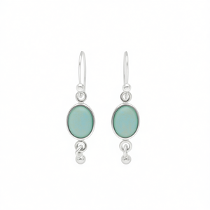 Pendientes de Oro Blanco E4710 con Engaste de Bisel, Joyería Clásica de Moda para Mujer - Product Image 1