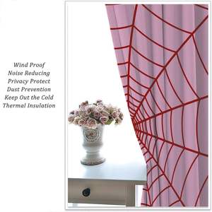 Rideaux de fenêtre en toile d'araignée Super Héros pour filles, rouge toile d'araignée, rose, pour chambre de bébé, tout-petit et enfant - Product Image 4