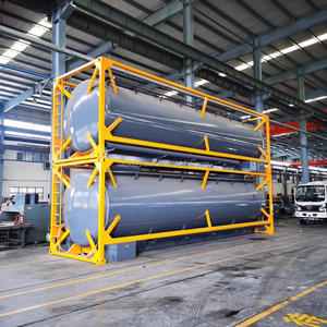 8-20 CBM304 316 <span class=keywords><strong>C4</strong></span> PE20フィート炭素鋼アルミニウム化学液体腐食剤タンカートラックコンテナタンク - Product Image 2