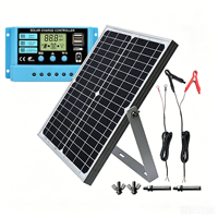 Kit de panneaux solaires OEM 10W 20W 30W en verre pour l'alimentation de lampes de camping-car, éclairage de bateau et ventilateur