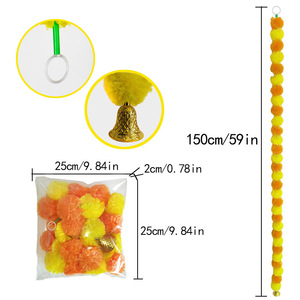Guirlande de porte artificielle en fleurs de souci de 60 pouces de long avec clochettes en plastique pour décoration de porte de mariage - Vente en gros - Product Image 6