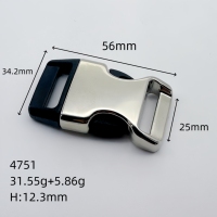 Boucle tactique en alliage de zinc JQR modèle 4751 - Sangle à dégagement rapide réglable - Écologique - Légère et durable - Plusieurs couleurs