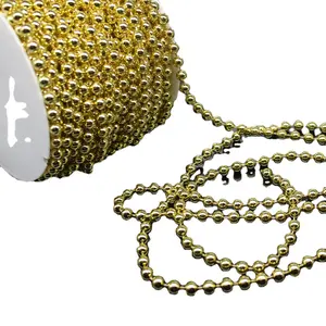 50 Meter Rose Gold Perlen Perlenkette Girlande für Weihnachtsfeier DIY-Dekorationen für Hochzeit Handwerk-Versorgung