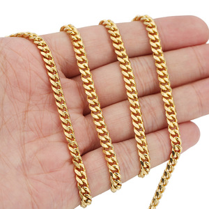 Chaîne cubaine en acier inoxydable couleur or pour la fabrication de bijoux DIY, accessoires de collier hip-hop, accessoires de bracelet Aceworks NCS63001-M - Product Image 4