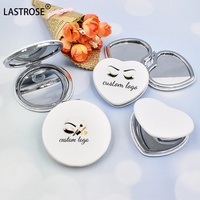 Wholesale Portable Double Size Mini PU Magnifying Sided Foldable Makeup Mirror Private Label Mirror