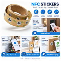Autocollant NFC HF RFID Mini 13,56 MHz NTAG213 Blanc Imprimable Personnalisable Auto-adhésif Étiquette ISO14443A Accès Hôtel Paiement