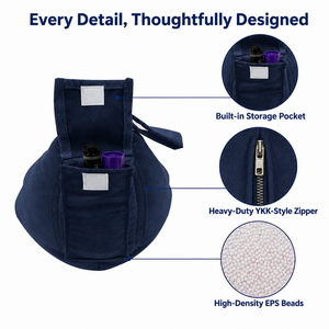 Book Pillow Reading <strong>Cushion</strong> for <strong>Tablet</strong> E Reader Multi Angle Holder With Zipper Pocket Custom Logo Design - Product Image 3