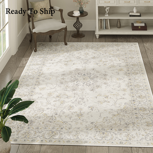 Alfombra Decorativa JINCHAN <span class=keywords><strong>LIMA</strong></span> Vintage con Diseño Floral, Lavable a Máquina, Resistente a las Manchas, <span class=keywords><strong>de</strong></span> Pelo Corto, Ultrafina y Antideslizante para Dormitorio - Product Image 1