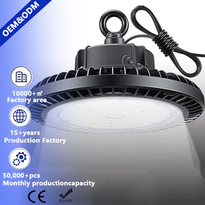 Lampu High Bay LED <span class=keywords><strong>UFO</strong></span> Industri 6500K 200w Dimmable 350w 400w 300 Watt <span class=keywords><strong>2026</strong></span> Baru 0-10v Industri 200w untuk Gudang - Product Image 1