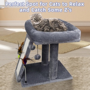 Tree Tower <b>Scratching</b> <b>Post</b> Indoor Cats-Activity Center with Climbing <b>Scratching</b> Board & Playful Toy Balls Grey - Product Image 3