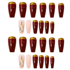 <span class=keywords><strong>Faux</strong></span>-<span class=keywords><strong>ongles</strong></span> artificiels à pression de <span class=keywords><strong>couleur</strong></span> <span class=keywords><strong>bordeaux</strong></span> de haute qualité, couverture complète portant de <span class=keywords><strong>faux</strong></span> <span class=keywords><strong>ongles</strong></span> - Product Image 3