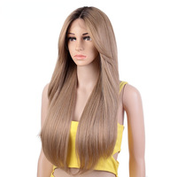 Perruques synthétiques blond miel de qualité supérieure résistantes à la chaleur sur le devant perruque synthétique extra en fibres naturelles perruque de cheveux pour femmes