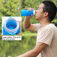 Bouteille d'eau pliable en silicone souple de qualité alimentaire avec lumière LED pour l'école, le sport et le camping