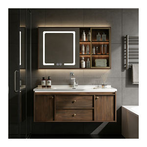 Vente Flash 	 Évier de salle de bain en bois multi-couches flottant avec <span class=keywords><strong>armoire</strong></span>, prix d'usine - Product Image 1