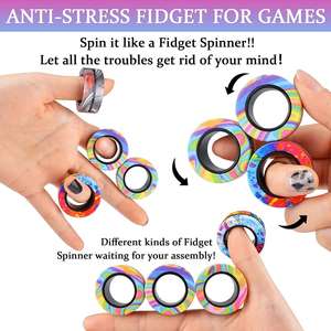 Bagues Fidget Magnétiques Innovantes : Idées de Jouets Anti-Stress pour Enfants et Adultes – Soulagement de l'Anxiété et de la Tension – Bagues Fidget <span class=keywords><strong>Spinner</strong></span> Créatives - Product Image 3