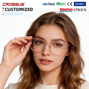 Novas Armações de Óculos Redondos para Homens e Mulheres, Leves e Transparentes, Óculos de Computador com Bloqueio de Luz Azul, Armações Ópticas - Product Image 1