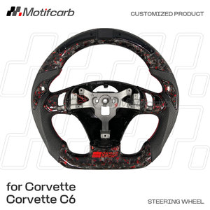 Volante de fibra de carbono forjado rojo personalizado con pantalla LED de RPM para Chevrolet Corvette C6 Z06 Grand Sport Coupe 2006-2013 - Product Image 2