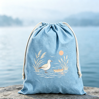 Pochette à cordon en toile personnalisée avec motif de dessin animé, écologique, réutilisable, anti-poussière, pour emballages de mariage, cadeaux de fête, souvenirs