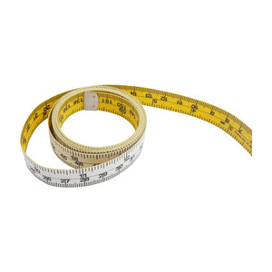 Ruban à mesurer souple 150 cm 60 pouces double échelle blanc jaunâtre règle de couture métrique à rappel manuel - Product Image 2