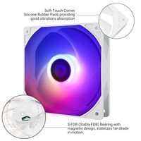 Ventilador de CPU Thermalright TL-C12CW-S X5 de 120 mm, Enfriador de Aire Silencioso para Computadora, 1550 RPM, Blanco, ARGB