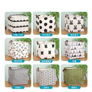 Clothing Organizer <b>Storage</b> Box Rectangle Foldable Linen Fabric Home Use Desktop <b>Clothes</b> Quilts Moving - Product Image 5