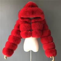 Hoodie Bulu Imitasi Berkualitas Premium Wanita, Jaket Pendek Tebal Hangat, Atasan Bulu Sintetis Mewah Bebas Kekejaman, Cocok untuk Pesta