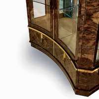 Meuble TV de luxe en bois de noyer sculpté sur mesure, style européen français, pour salon