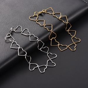 Pulsera de Corazón Festiva, Cadena de Mano, Pulseras de Acero Inoxidable para Mujer, Tobilleras Dulces de Verano para Playa, Joyería para Chicas en Vacaciones - Product Image 3