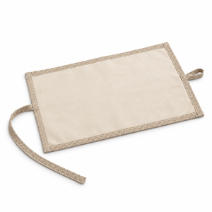 <b>Toiletry</b> <b>Bag</b> with Wrap Tie Closure Seigaiha Jacquard Trim Cotton Canvas No Zipper Custom Travel Pouch - Product Image 1