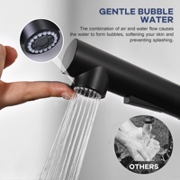Robinet de cuisine AOWE au design moderne en acier inoxydable chromé, à montage sur plan, avec douchette extractible, valve en céramique, eau froide et chaude, 1 poignée