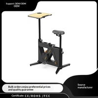 Vélo d'exercice vertical dynamique avec tablette, vélo à pédales pliable à résistance magnétique, machine de cyclisme d'intérieur multifonctionnelle pour la maison