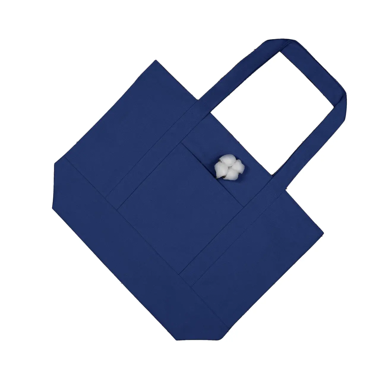 LILALILA新着TOPDesignスタイリッシュなキャンバストートバッグ、外部ポケットトップジッパークロージャーデイリーエッセンシャル (ブルー)