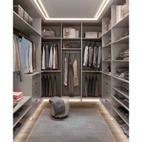 Armoire Modulaire Moderne Personnalisée avec Éclairage LED pour Chambre à Coucher et Projets Résidentiels